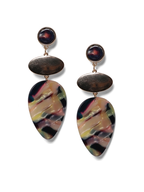 

Kazo Women Gold-Plated & Brown Contemporary Drop Earrings