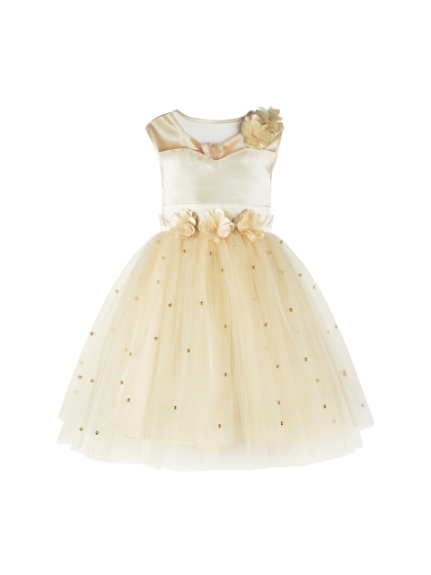 

Toy Balloon kids Girls Gold-Toned Embellished Fit and Flare Dress
