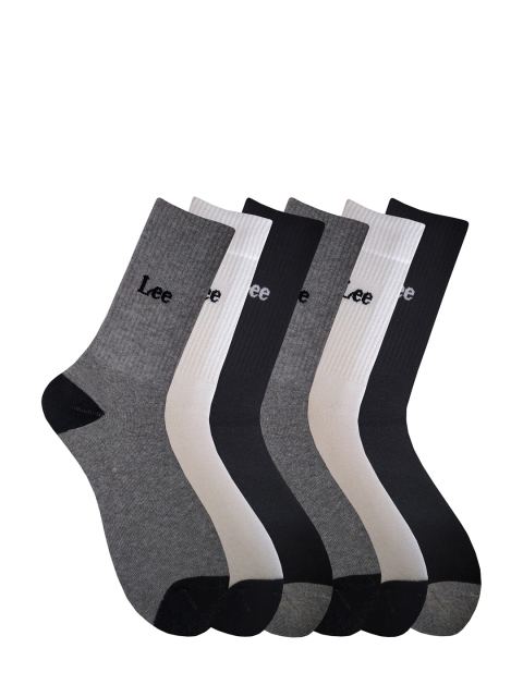 

Lee Men's Pack of 6 Multicoloured Solid Calf-Length Socks, Multi