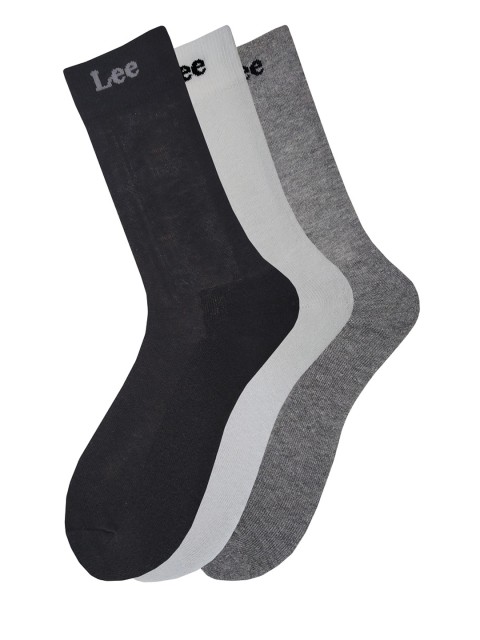 

Lee Men's Pack of 3 Multicoloured Solid Calf-Length Socks, Multi