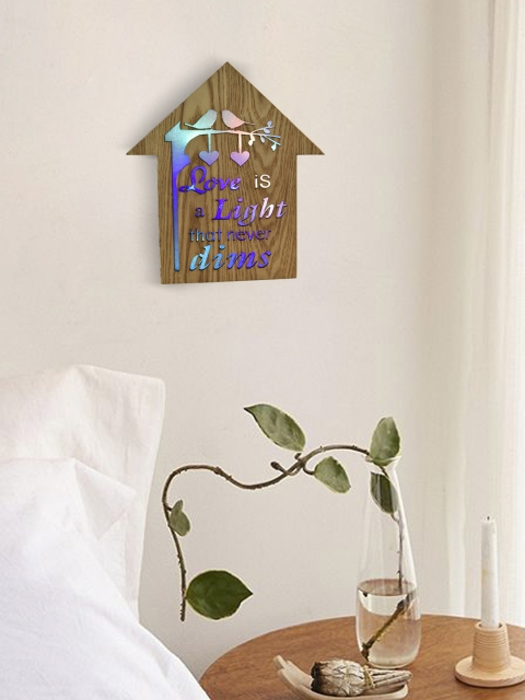 

Archies Love Gifts Brown & Blue Wooden Wall Art