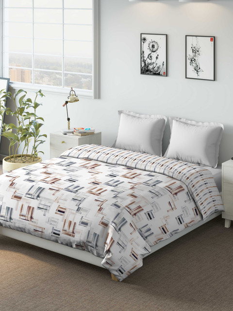 

DDecor White Abstract AC Room 150 GSM Double Bed Dohar