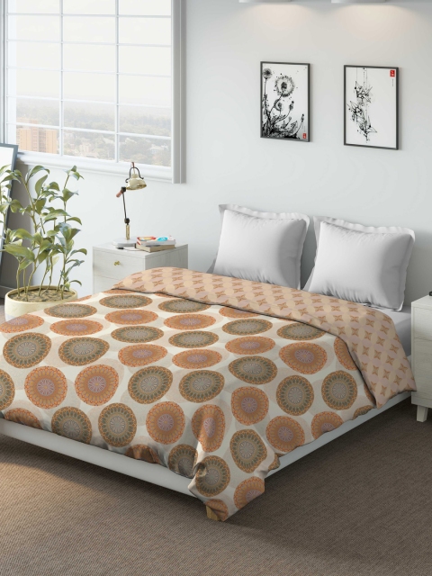 

DDecor Cream-Coloured & Brown Geometric AC Room 150 GSM Double Bed Dohar