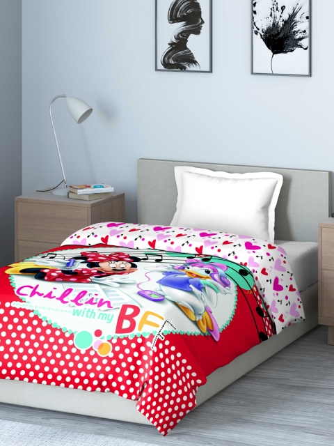 

DDecor Kids Red Cartoon Characters AC Room 150 GSM Single Bed Comforter