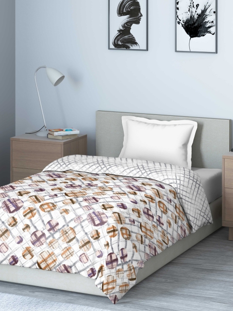 

DDecor Unisex White Geomatric AC Room 150 GSM Single Bed Dohar