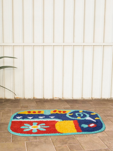 

Chumbak Unisex Multicoloured Printed Bath Rug, Multi