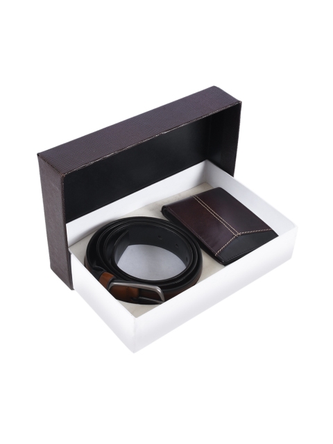 

BuckleUp Men Brown Leather Accessory Gift Set