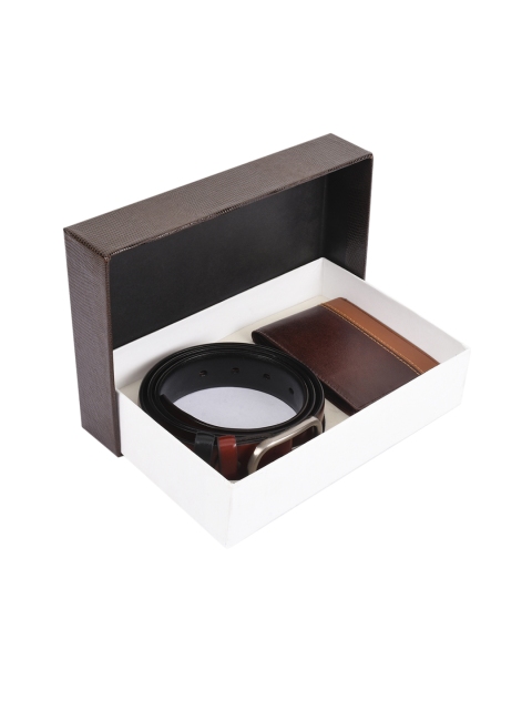 

BuckleUp Men Brown Leather Accessory Gift Set