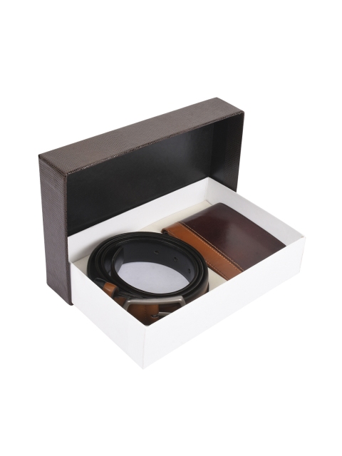 

BuckleUp Men Brown & Tan Brown Leather Accessory Gift Set