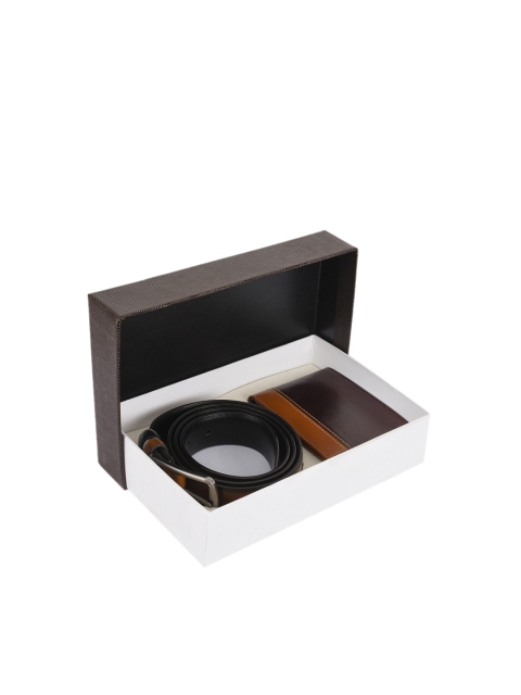 

BuckleUp Men Brown & Tan Brown Leather Accessory Gift Set