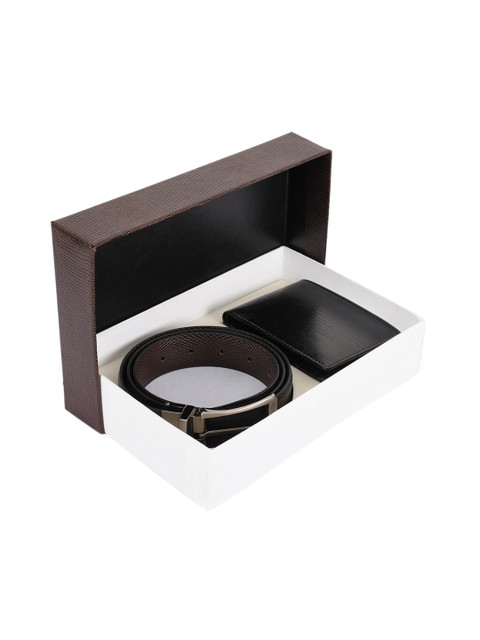 

BuckleUp Men Black & Brown Leather Accessory Gift Set