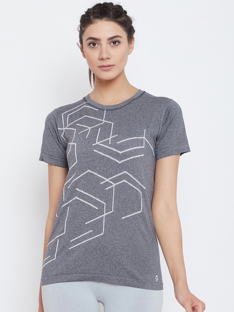 

C9 Women Grey Printed Round Neck T-shirt