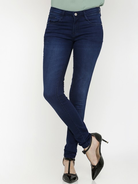 

Kraus Jeans Women K3006 Blue Skinny Fit Mid-Rise Clean Look Jeans