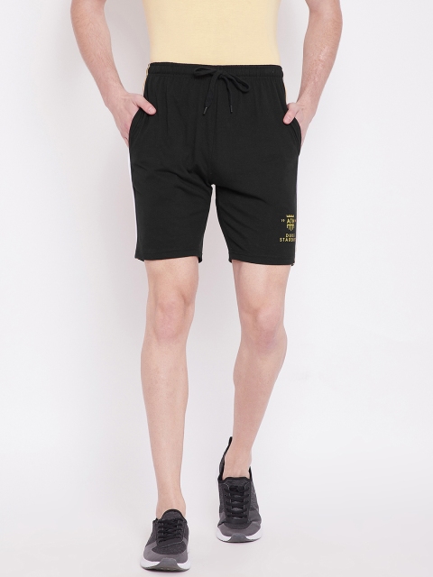 

Duke Men Black Solid Slim Fit Sports Shorts