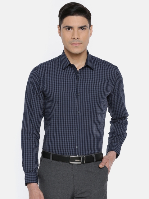 

Peter England Men Blue Nuvo Fit Checked Formal Shirt
