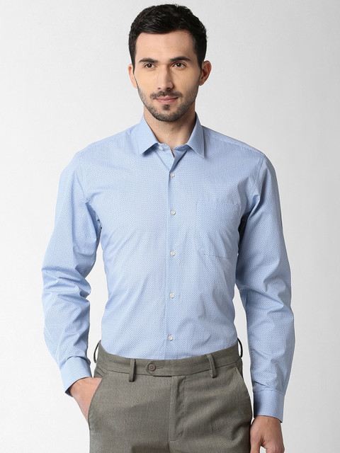 

Peter England Men Blue Nuvo Regular Fit Printed Formal Shirt