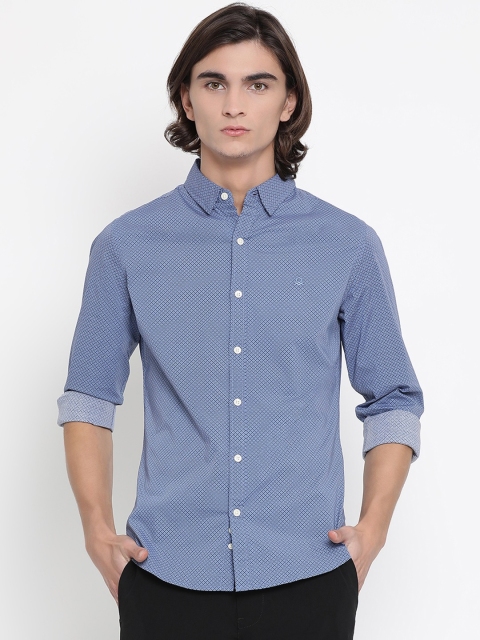 

United Colors of Benetton Men Blue Slim Fit Printed Casual Shirt