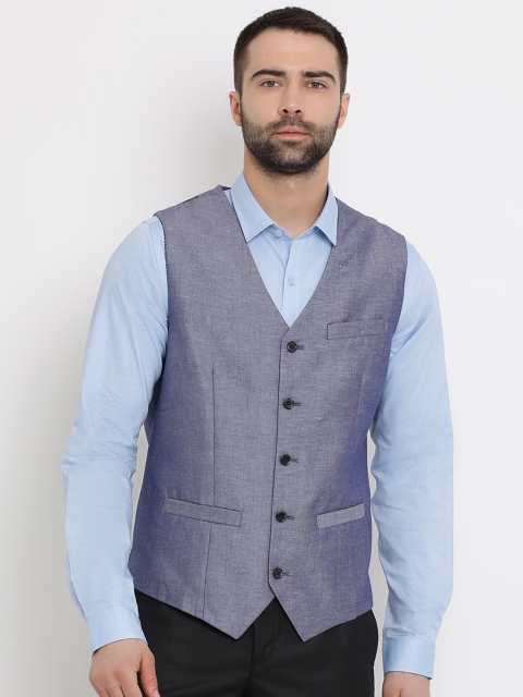 

United Colors of Benetton Men Grey Solid Waistcoat