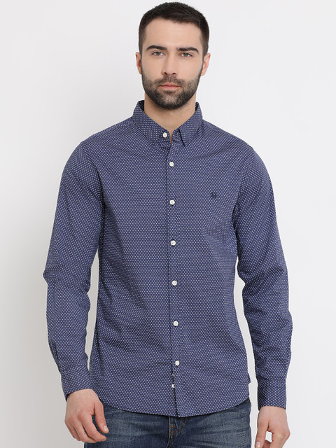 

United Colors of Benetton Men Blue Slim Fit Printed Casual Shirt