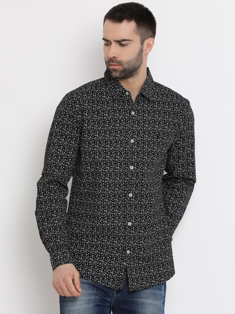 

United Colors of Benetton Men Black Regular Fit Printed Casual Shirt