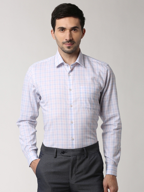 

Peter England Men Blue & Red Regular Fit Checked Formal Shirt