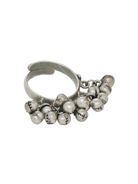 

Voylla Women Oxidised Silver-Plated Adjustable Finger Ring