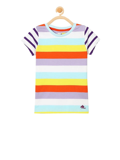 

Cherry Crumble Boys Multicoloured Striped Round Neck T-shirt, Multi