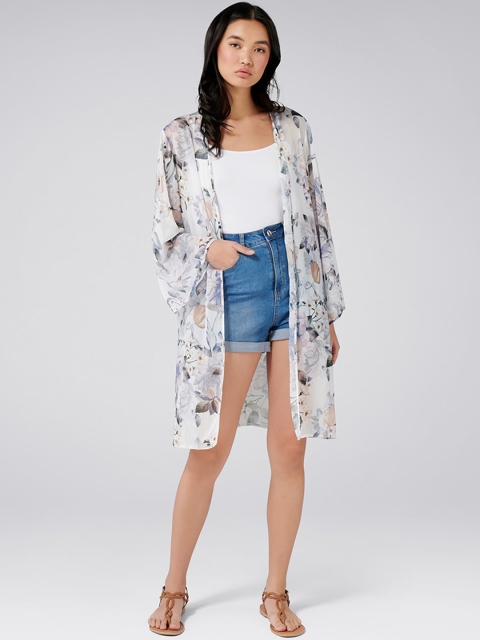 

Forever New Multicoloured Printed Open Front Shrug, Multi