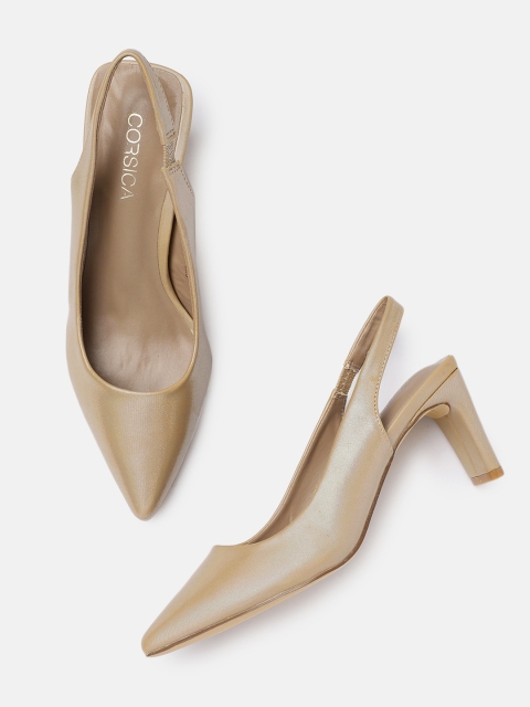 

CORSICA Women Gold-Toned Solid Pumps