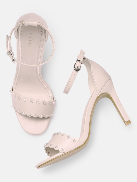 

CORSICA Women Off-White Embellished Heels