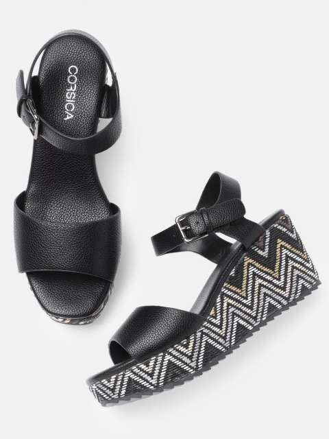 

CORSICA Women Black Solid Sandals
