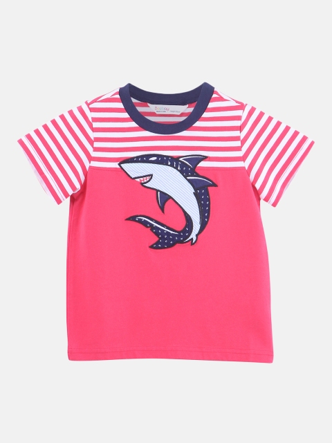 

Beebay Boys Pink Striped Round Neck T-shirt