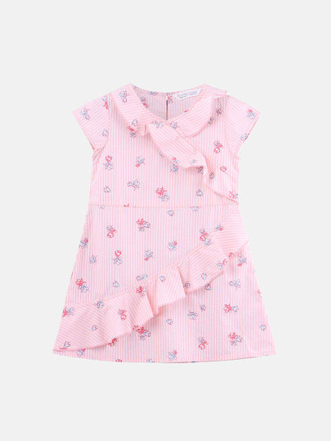 

Beebay Girls Pink Printed Wrap Dress
