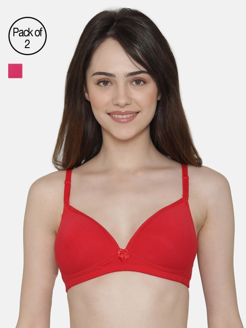 

Clovia Pack Of 2 Bra, Red