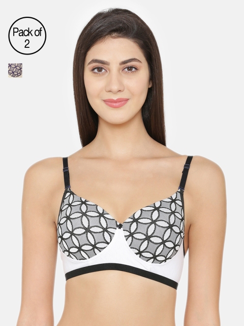 

ABELINO Pack of 2 Solid Push-Up Bras MIXMATCHSKINWHITE, Multi