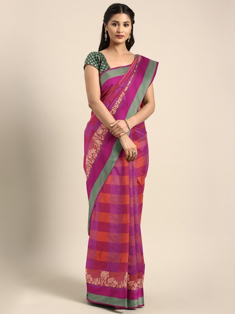 

The Chennai Silks Pink Woven Design Pure Dharmavaram Silk Saree