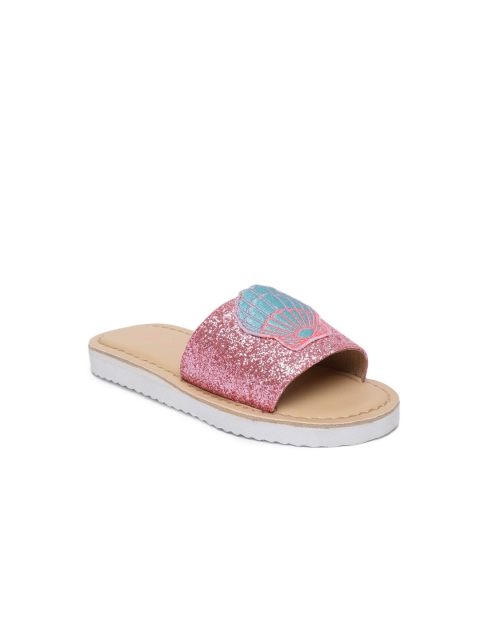 

Aria Nica Girls Pink Leather Open Toe Flats