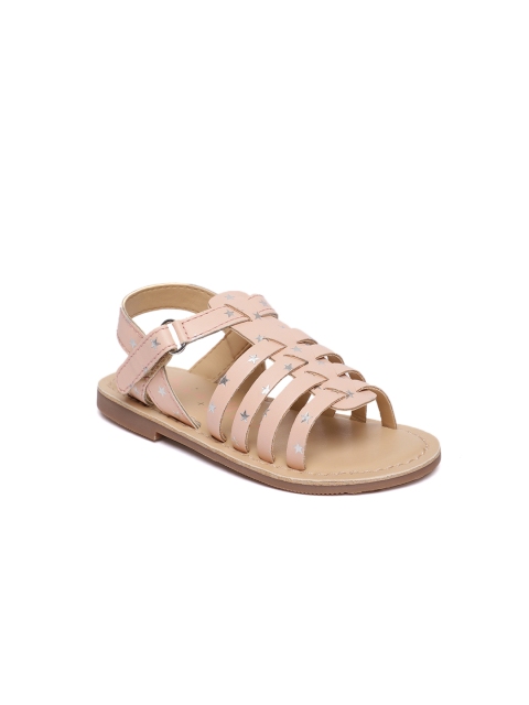 

Aria Nica Girls Pink Printed Leather Gladiators