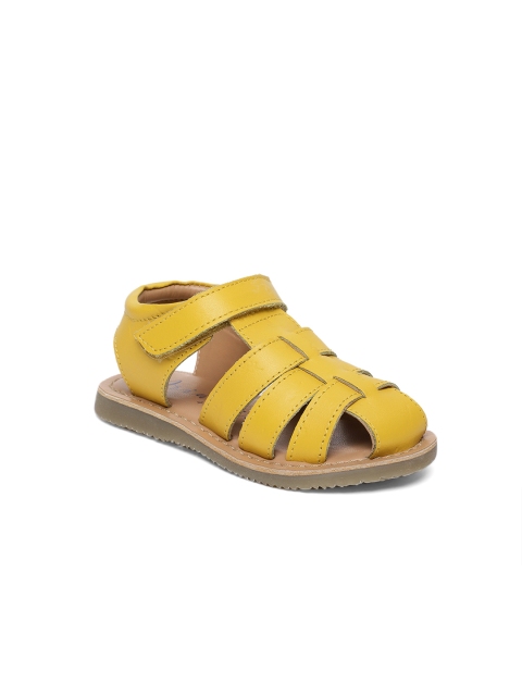 

Aria Nica Boys Yellow Leather Fisherman Sandals
