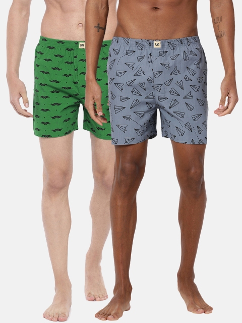 

Urban Dog Men Pack of 2 Printed Boxers UDBX100_UDBX107, Green