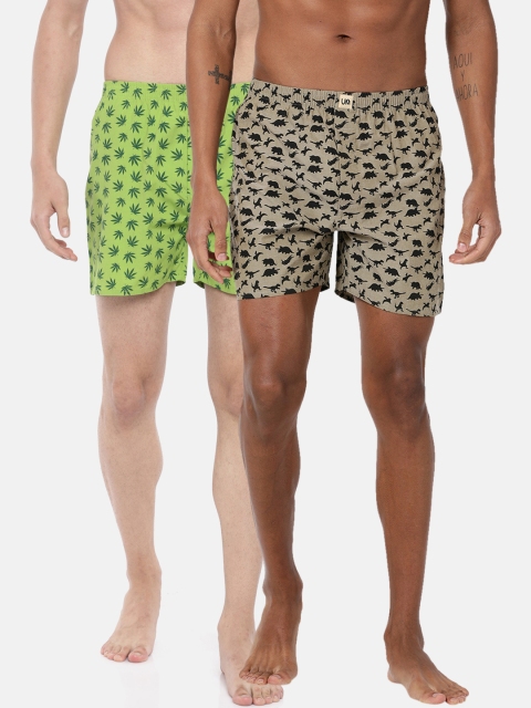 

Urban Dog Men's Pack of 2 Printed Boxers UDBX103_UDBX109, Green