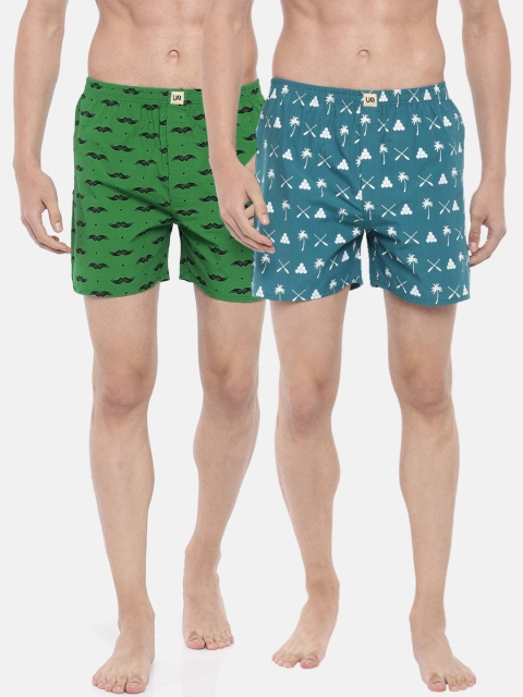 

Urban Dog Men Pack of 2 Printed Boxers UDBX100_UDBX110, Green