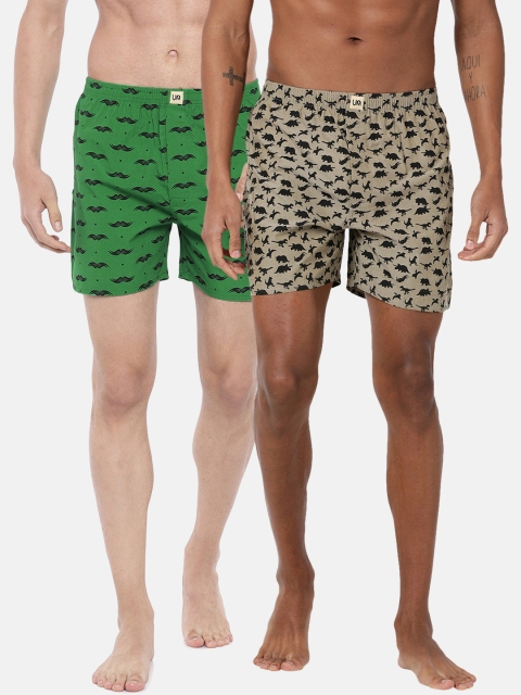 

Urban Dog Men Pack of 2 Printed Boxers UDBX100_UDBX109, Green