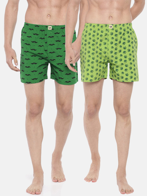 

Urban Dog Men Pack of 2 Printed Boxers UDBX100_UDBX103, Green
