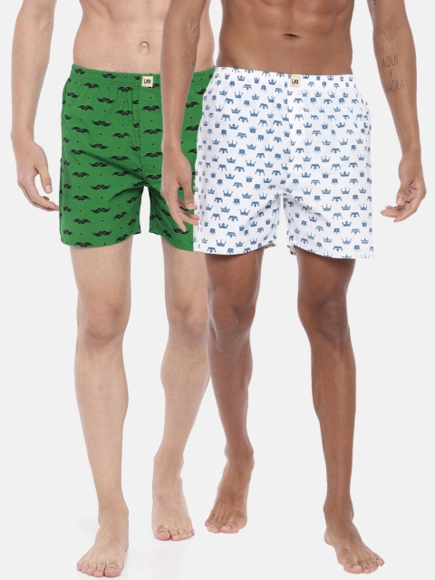 

Urban Dog Men Pack of 2 Printed Boxers UDBX100_UDBX106, Green