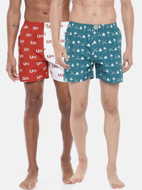 

Urban Dog Mens Pack of 2 Printed Boxers UDBX110_UDBX111, Blue