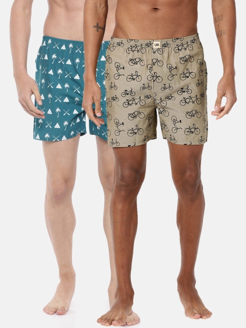 

Urban Dog Mens Pack of 2 Printed Boxers UDBX110_UDBX112, Blue