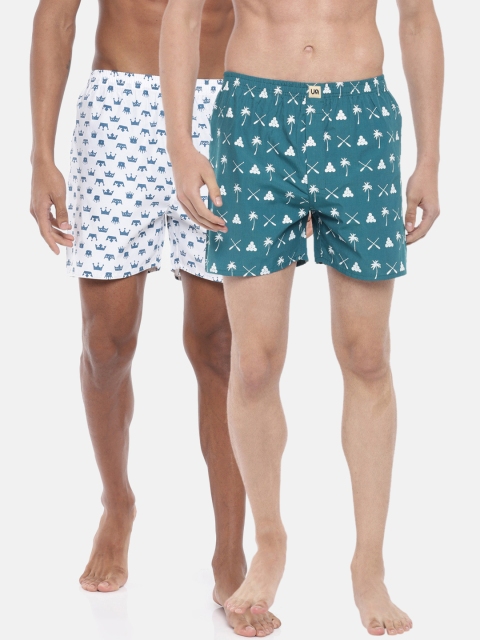 

Urban Dog Mens Pack of 2 Printed Boxers UDBX106_UDBX110, White