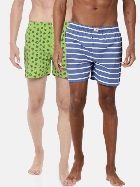 

Urban Dog Men Pack of 2 Printed Boxers UDBX102_UDBX103, Blue