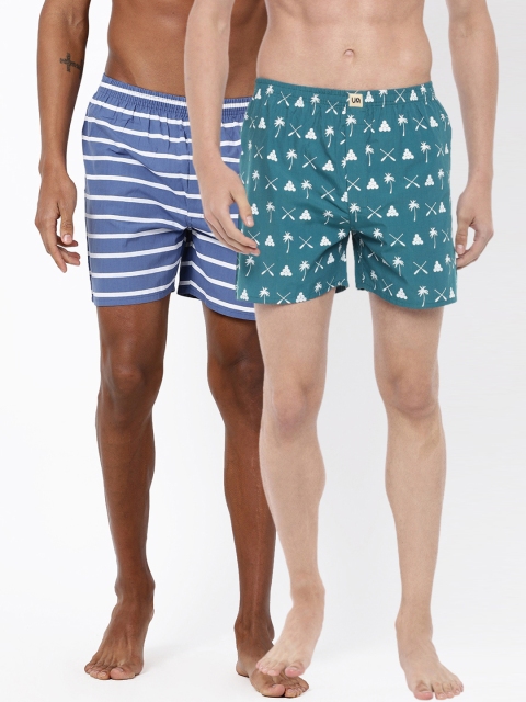 

Urban Dog Men Pack of 2 Printed Boxers UDBX102_UDBX110, Blue